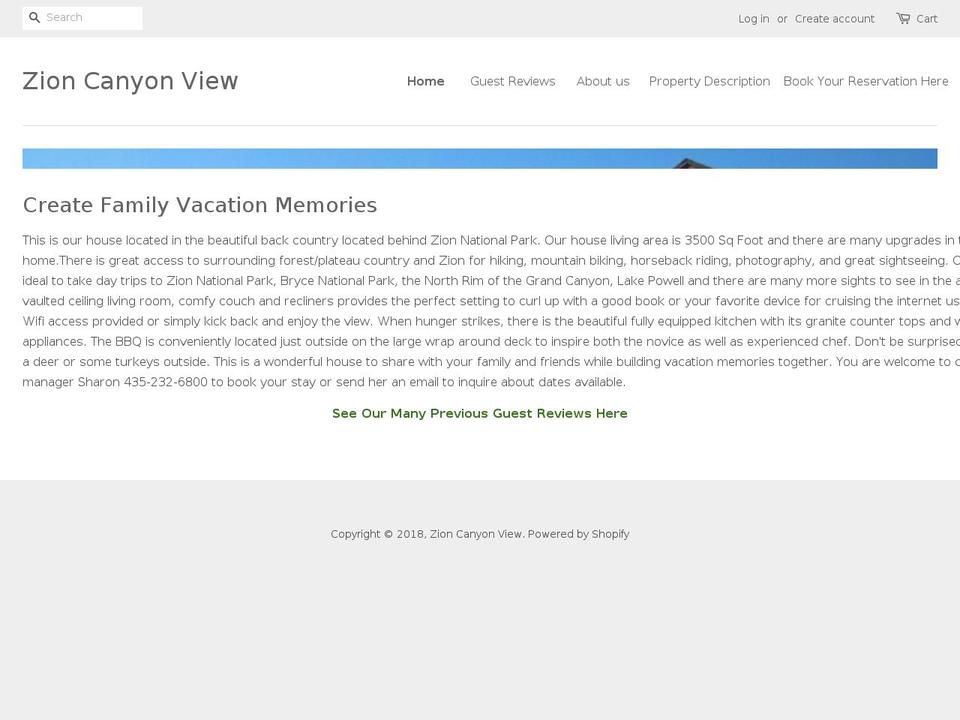 zioncanyonview.com shopify website screenshot