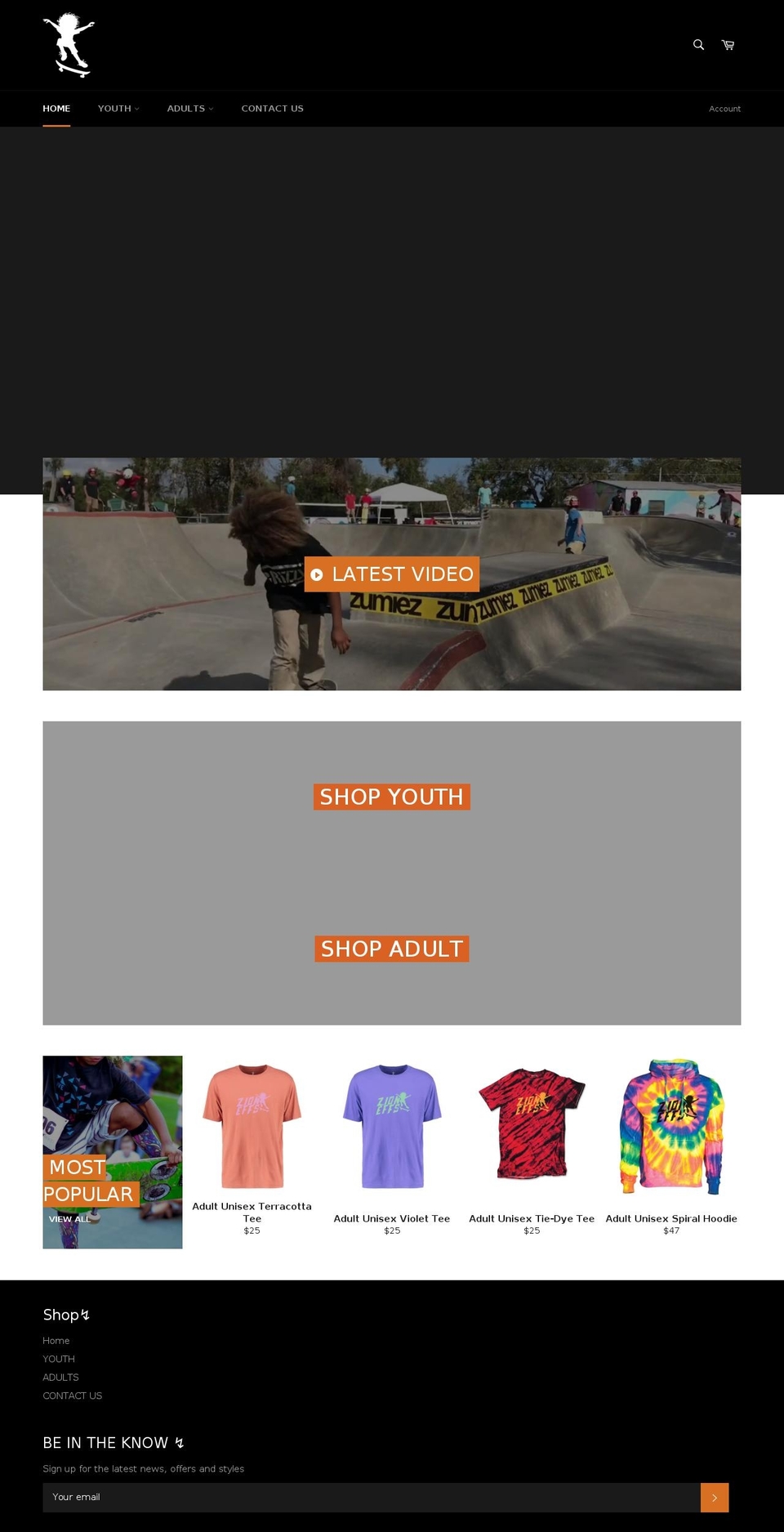 zioneffs.com — Shopify storefront screenshot