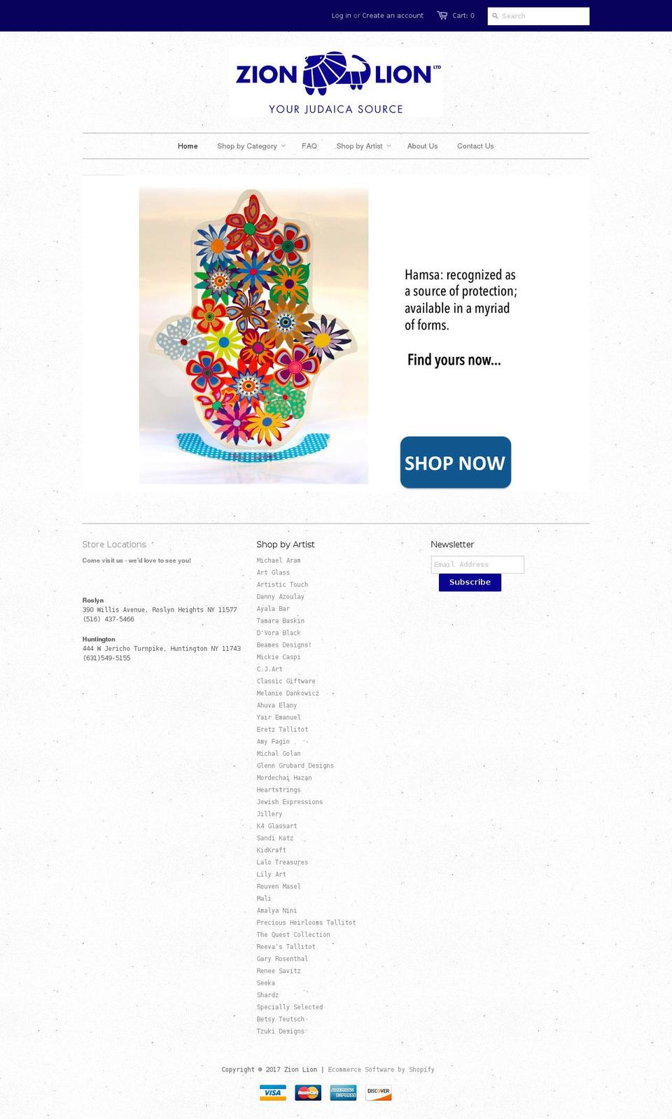 zionlion.com shopify website screenshot