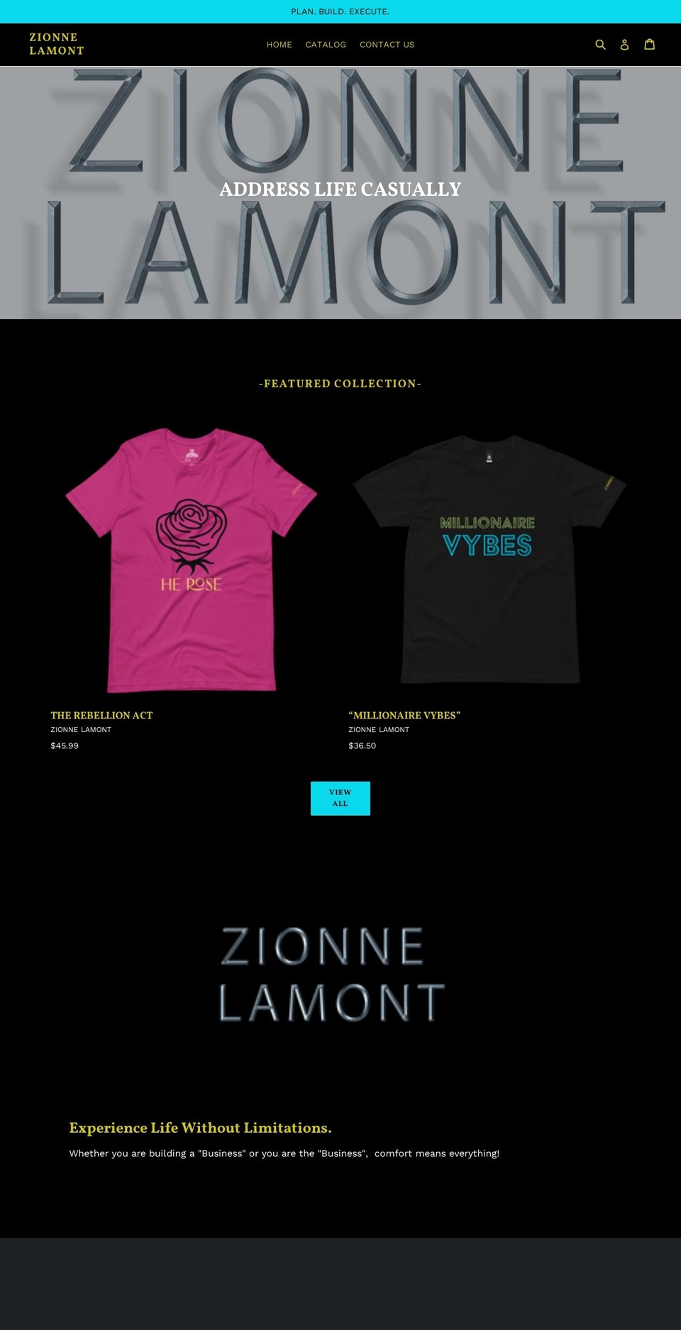zionnelamont.com — Shopify storefront screenshot