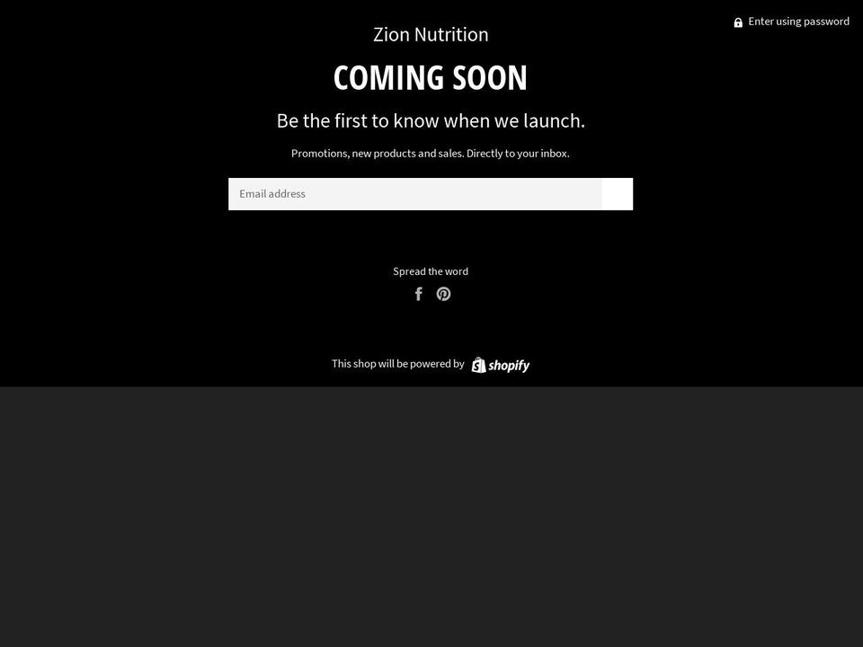 zionnutrition.com.au shopify website screenshot