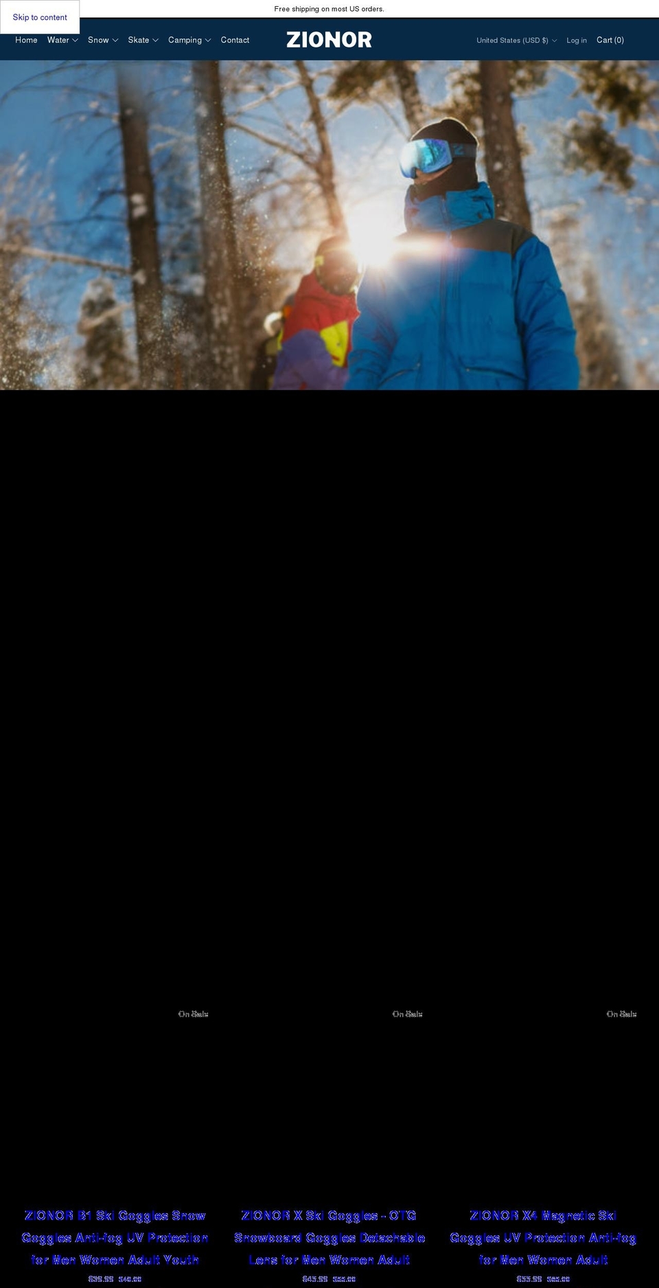 zionor.com shopify website screenshot