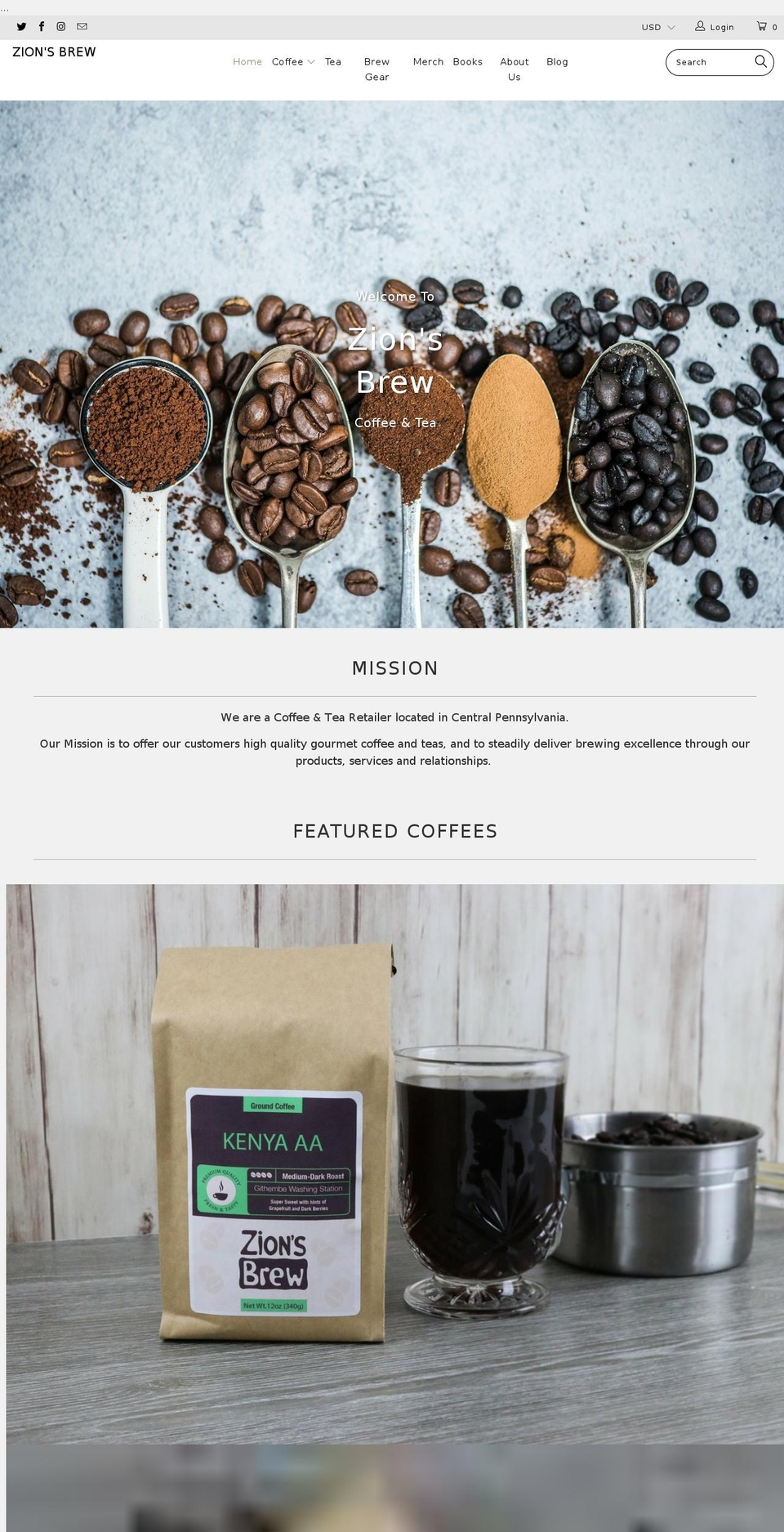 zionsbrew.com — Shopify storefront screenshot