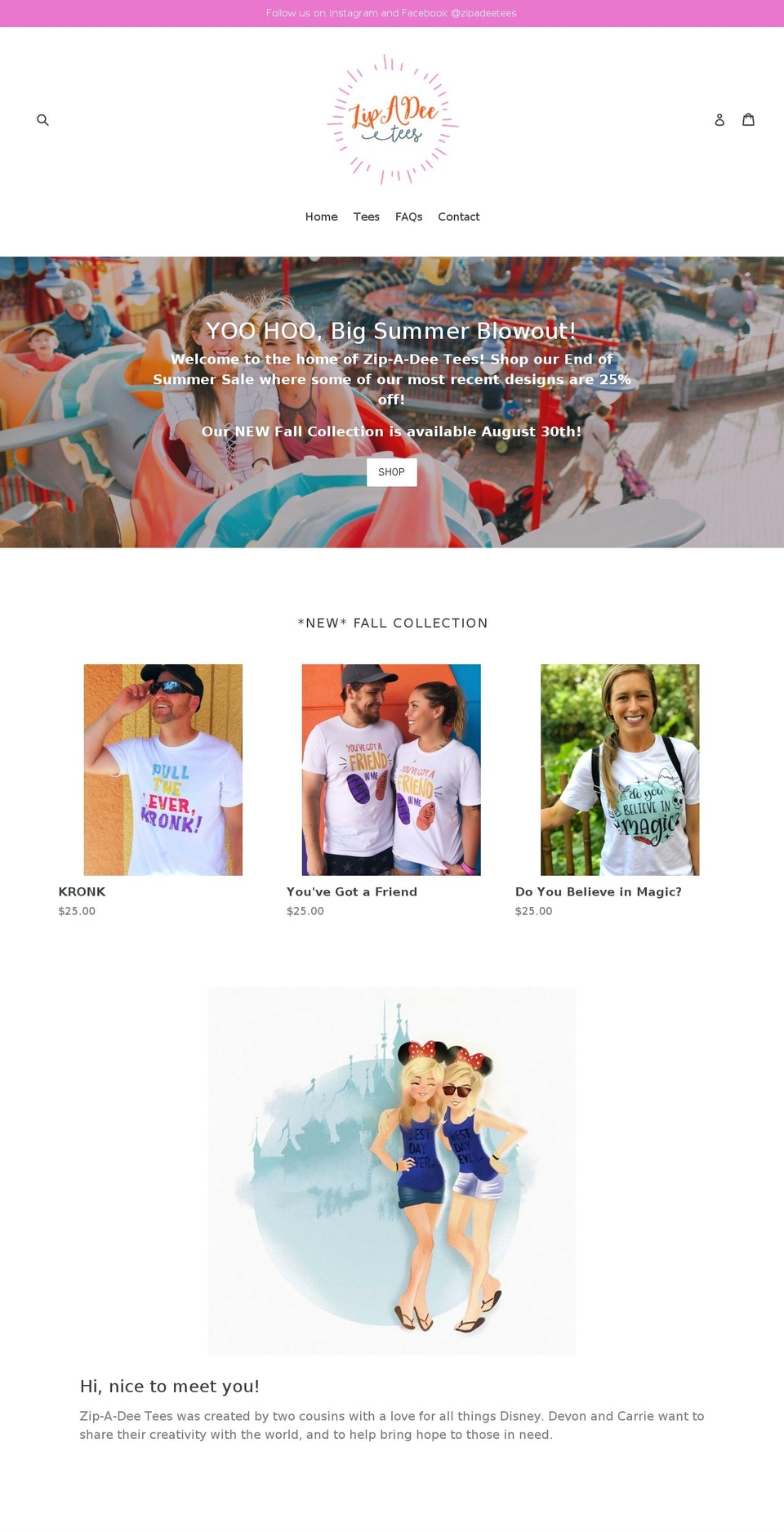 zipadeetees.com — Shopify storefront screenshot