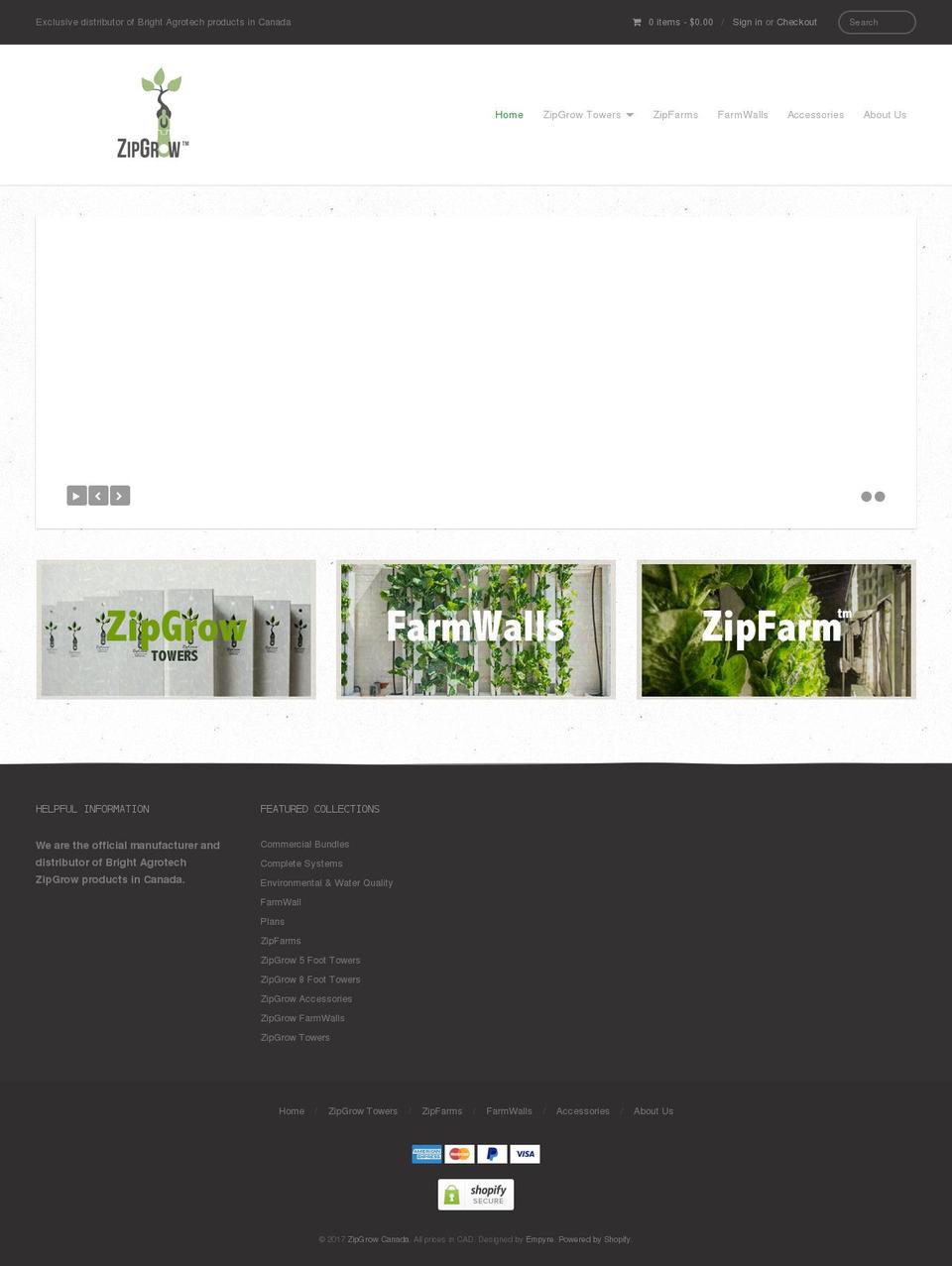 Providence Shopify theme site example zipgrow.ca