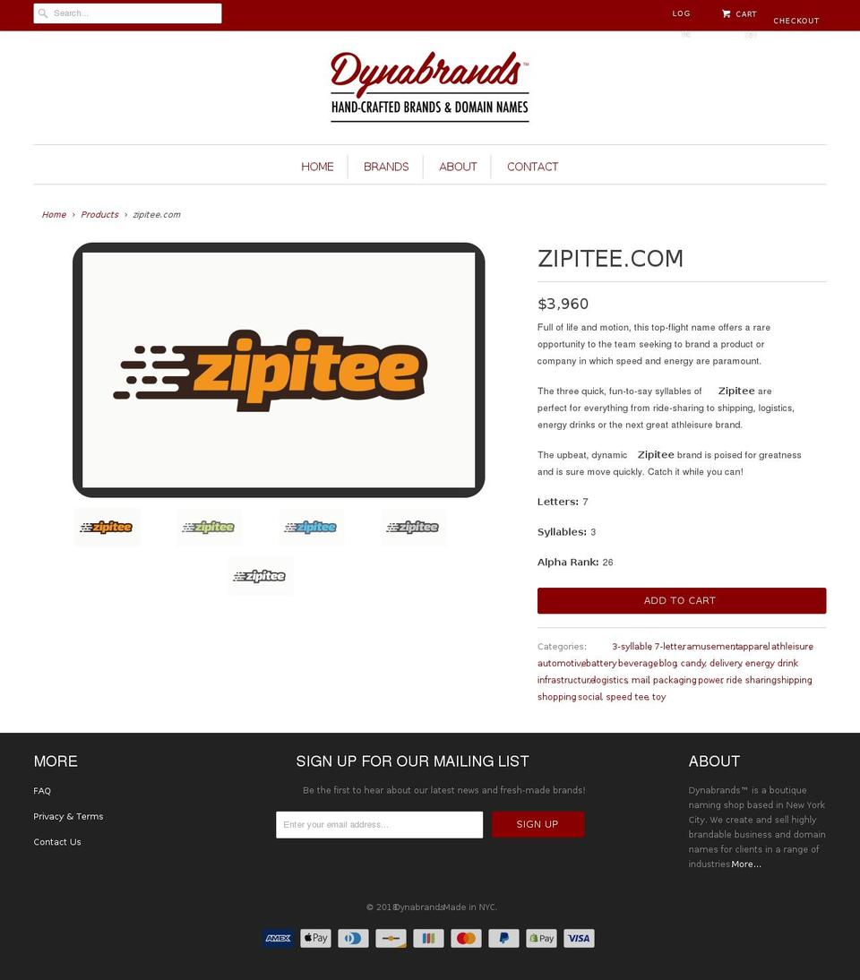 zipitee.com — Shopify storefront screenshot
