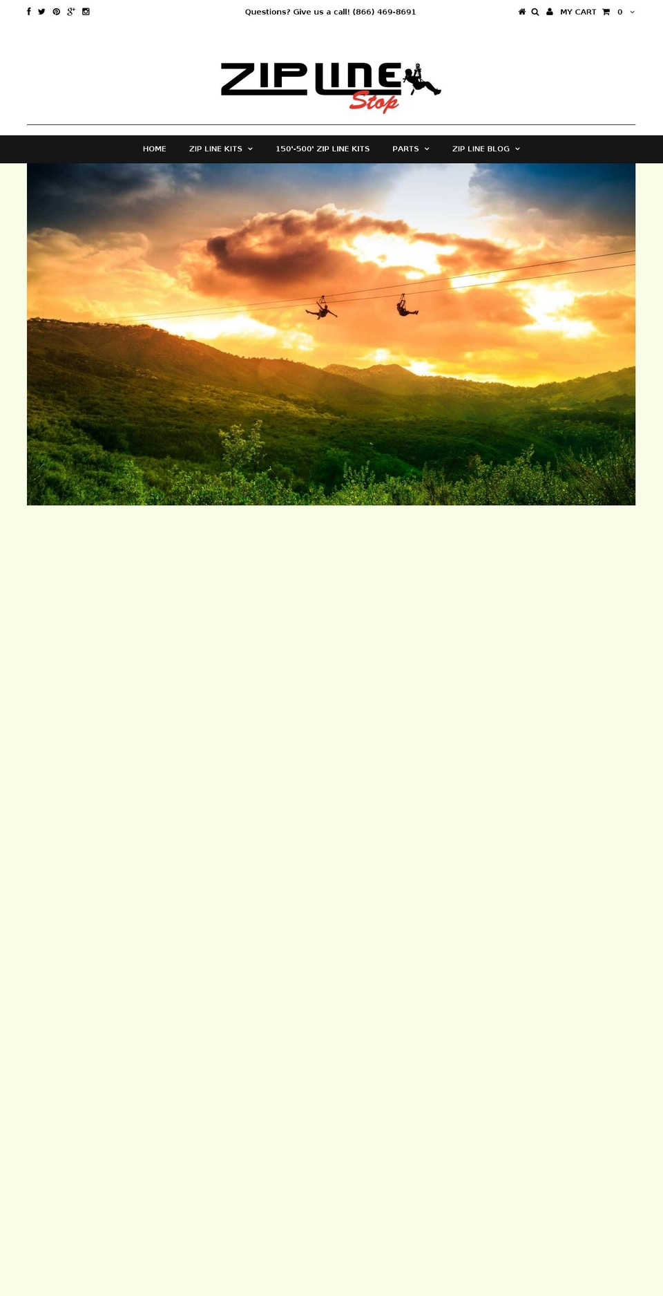 ziplinestop.com shopify website screenshot