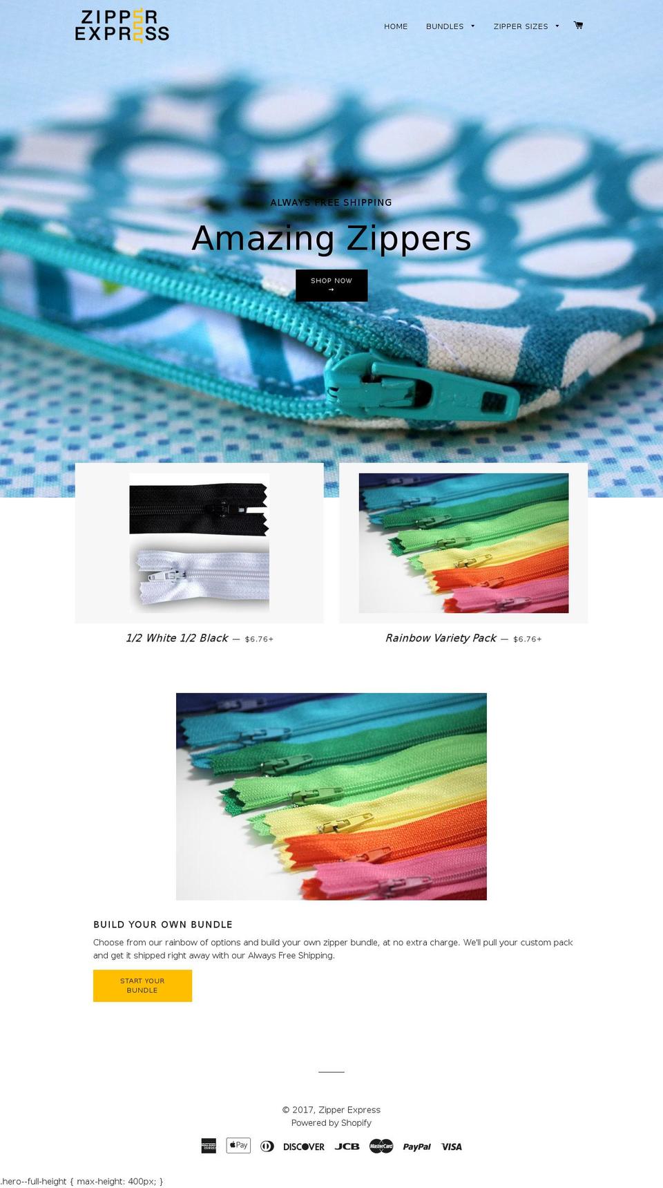 zipperexpress.com shopify website screenshot