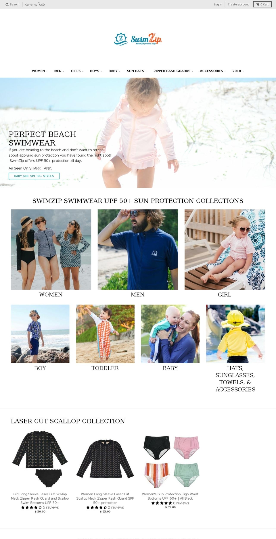 zipperswimshirt.com — Shopify storefront screenshot