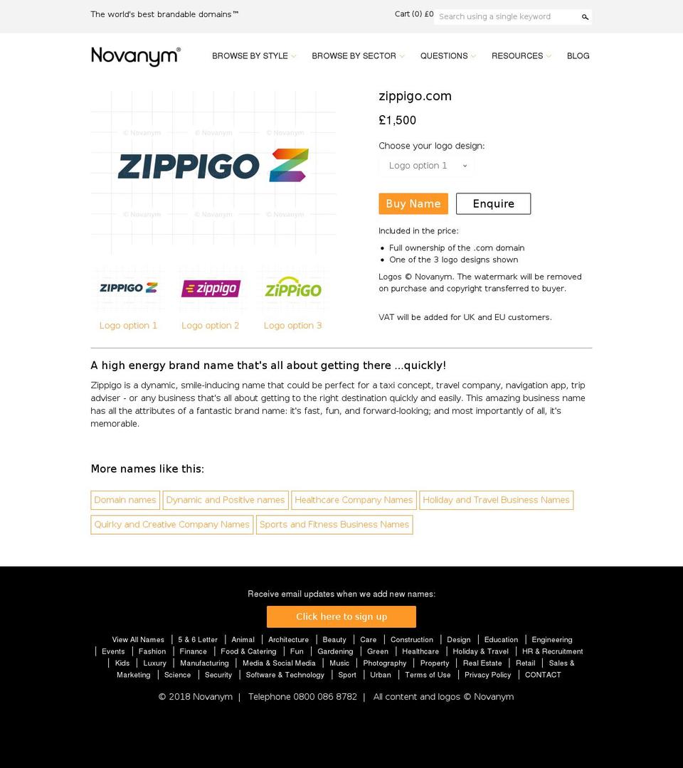 zippigo.com — Shopify storefront screenshot