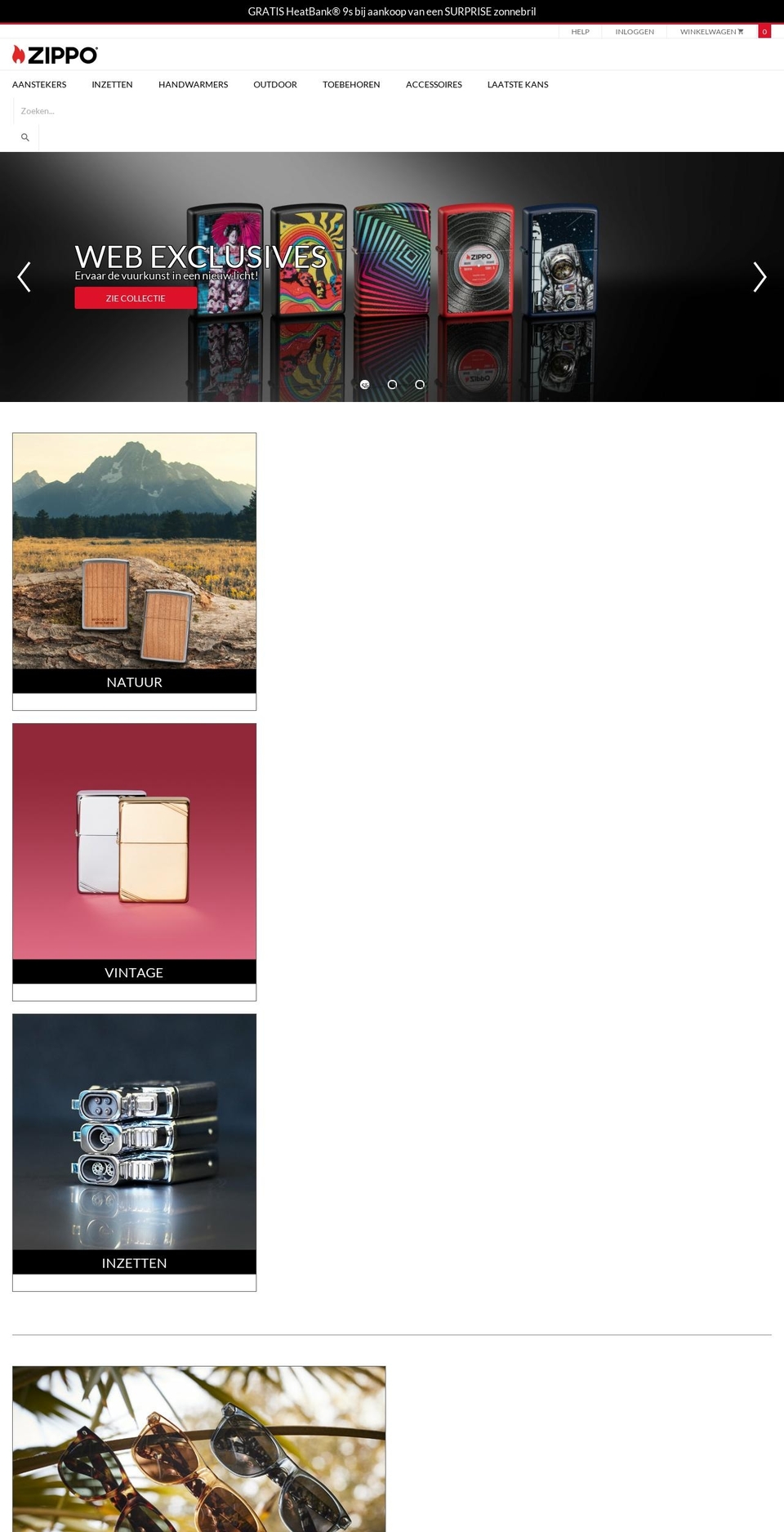 zippo.be shopify website screenshot