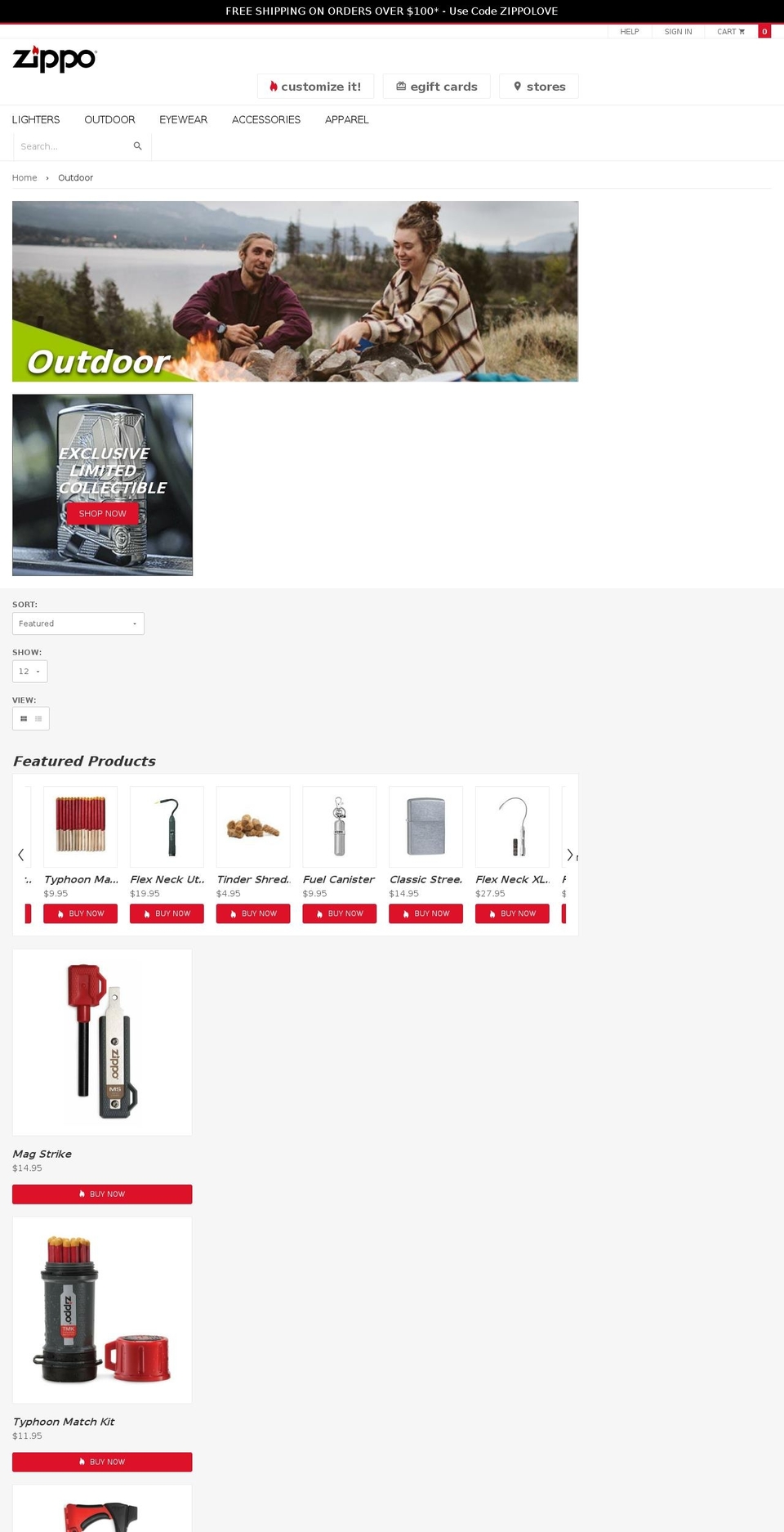 Shopify Checkout Update - 7\/16\/18 Shopify theme site example zippooutdoor.com