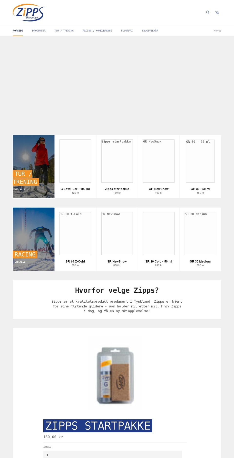 zipps.no shopify website screenshot