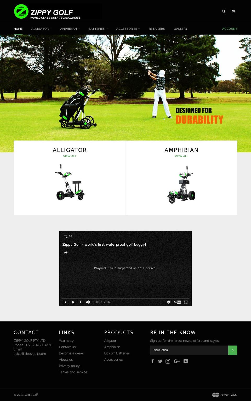 zippygolf.com shopify website screenshot