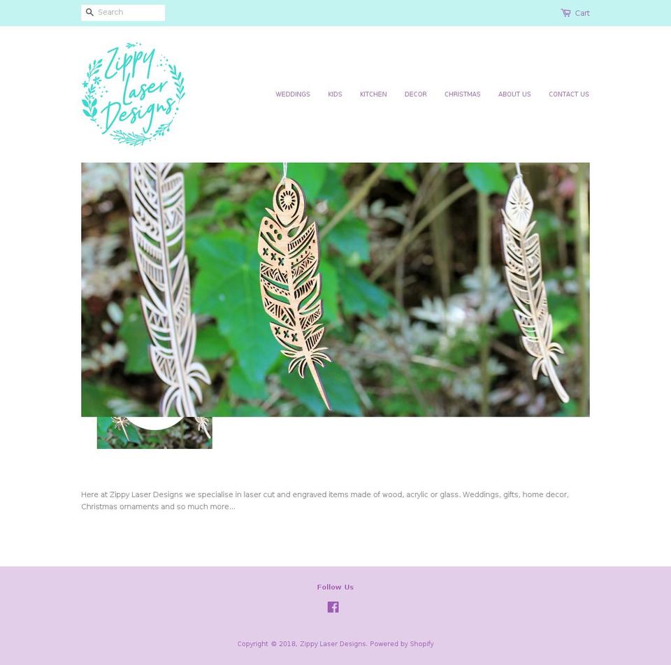 zippylaserdesigns.com shopify website screenshot