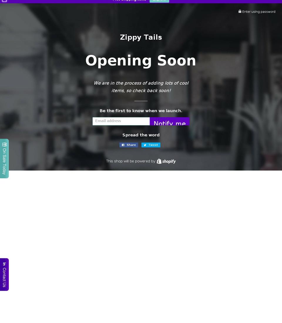 zippytails.com — Shopify storefront screenshot