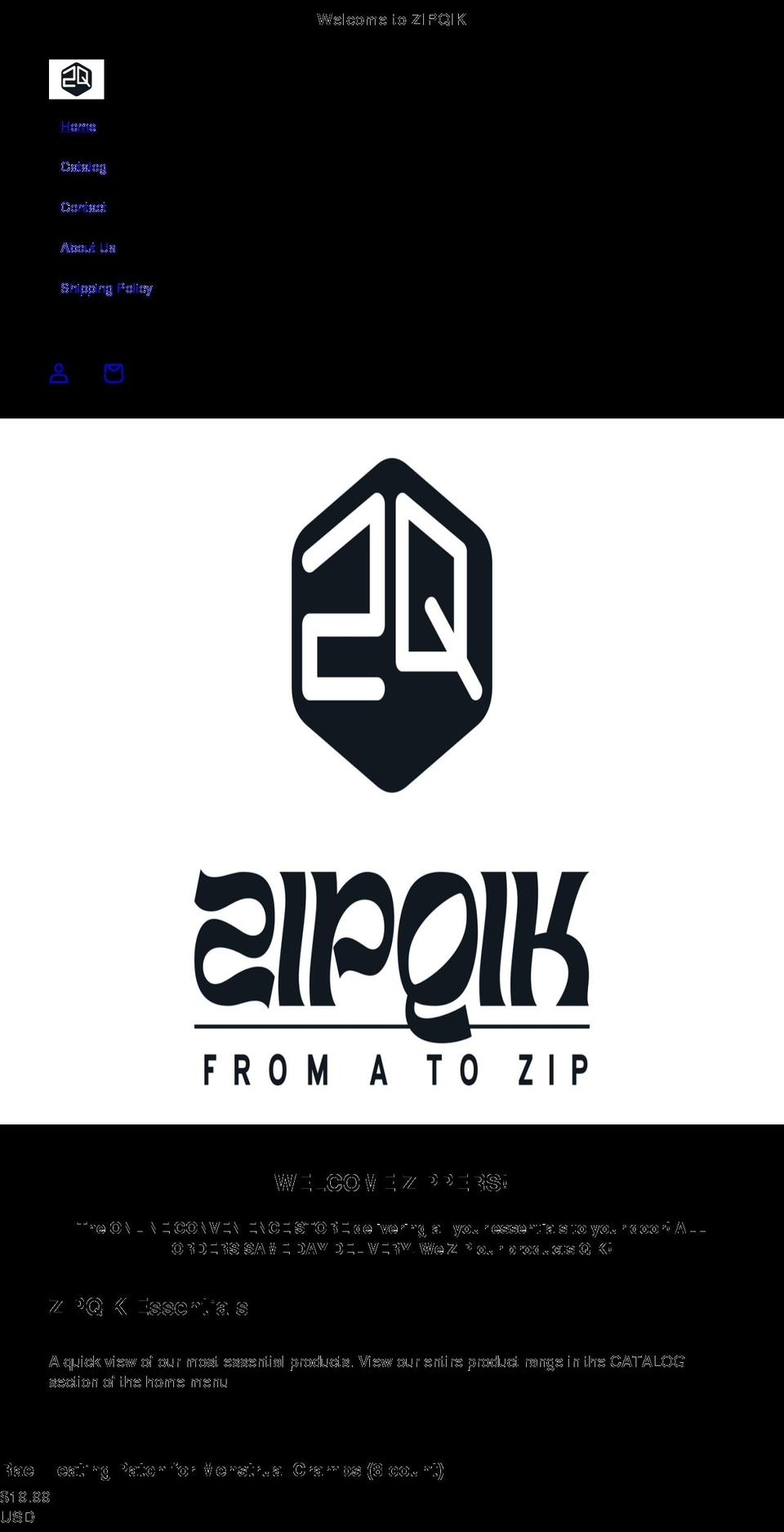 zipqik.com shopify website screenshot