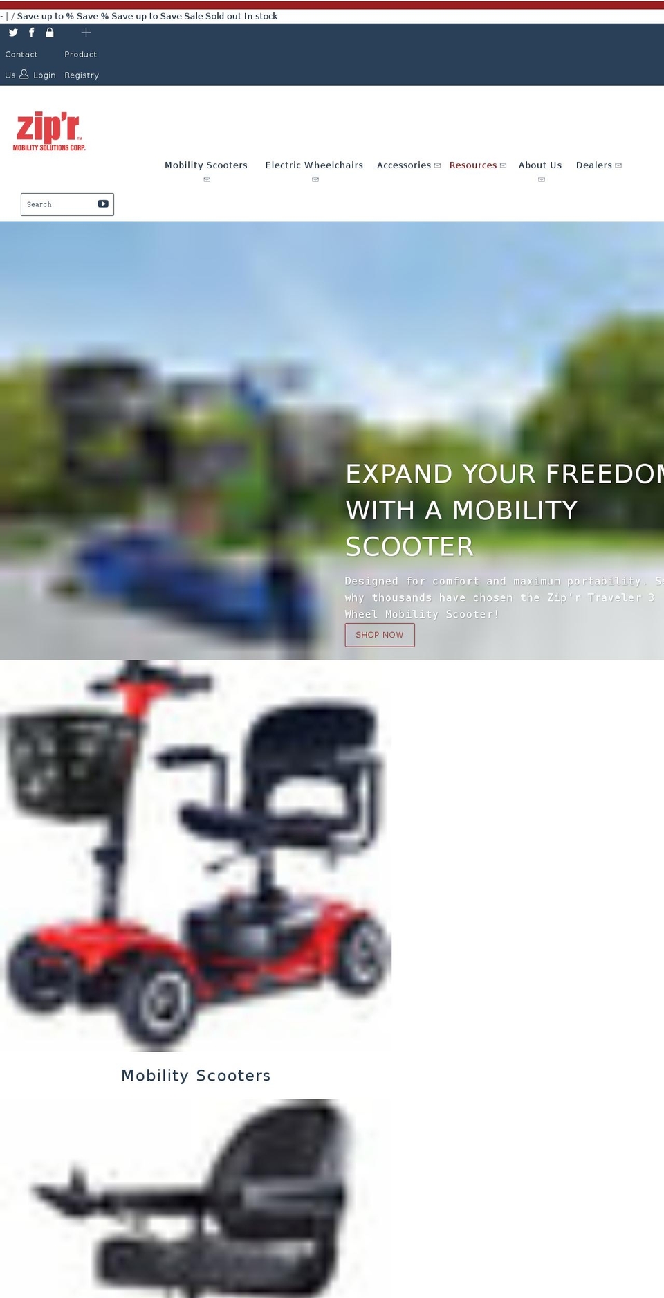 zipr.com shopify website screenshot