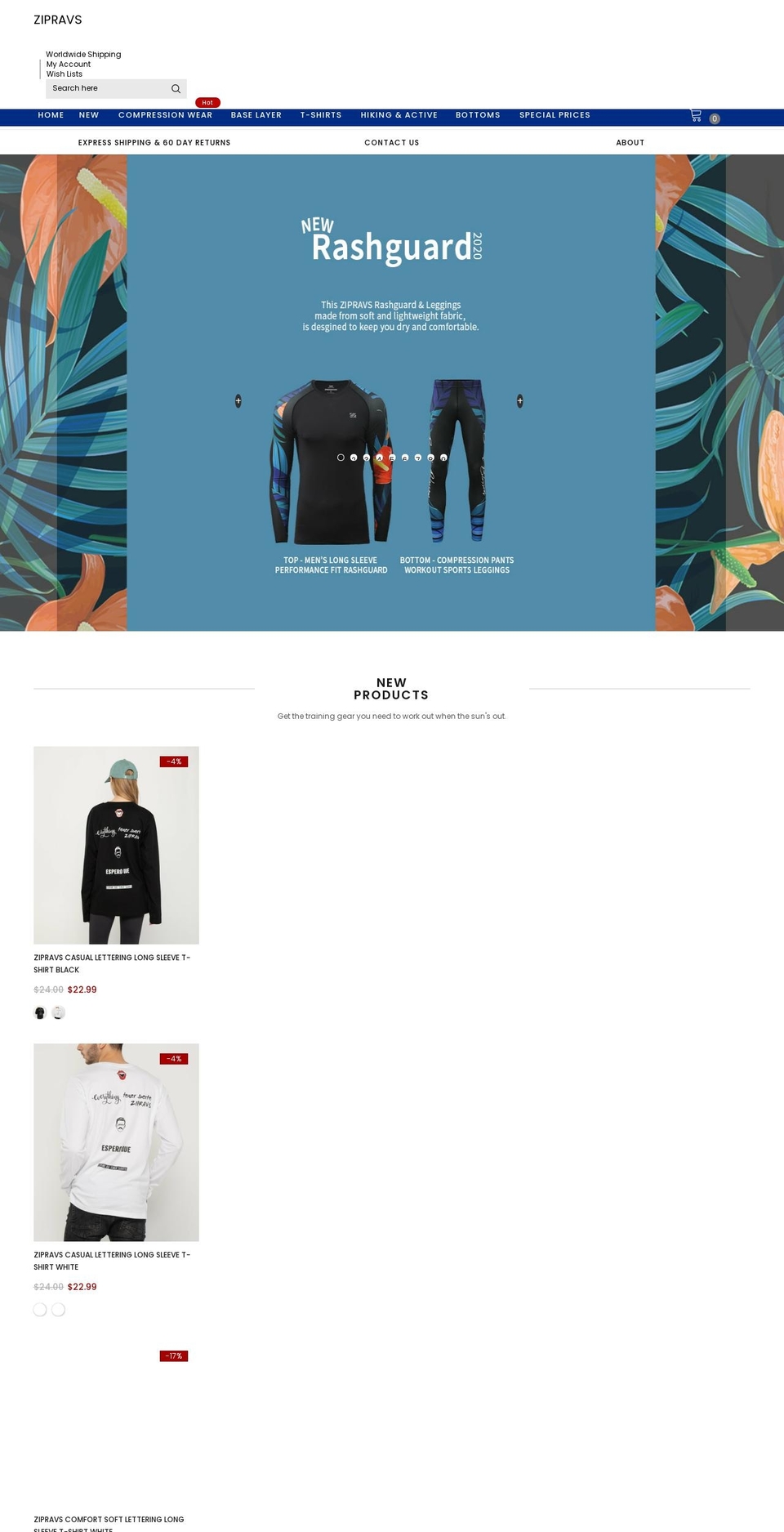 zipravs.com shopify website screenshot