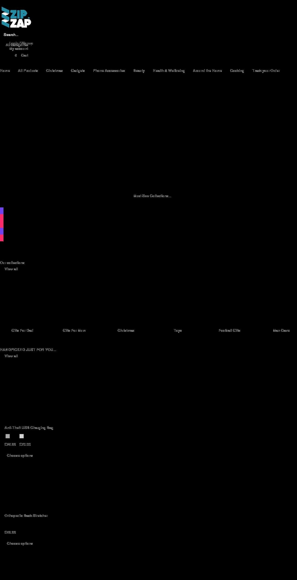 zipzapproducts.com shopify website screenshot