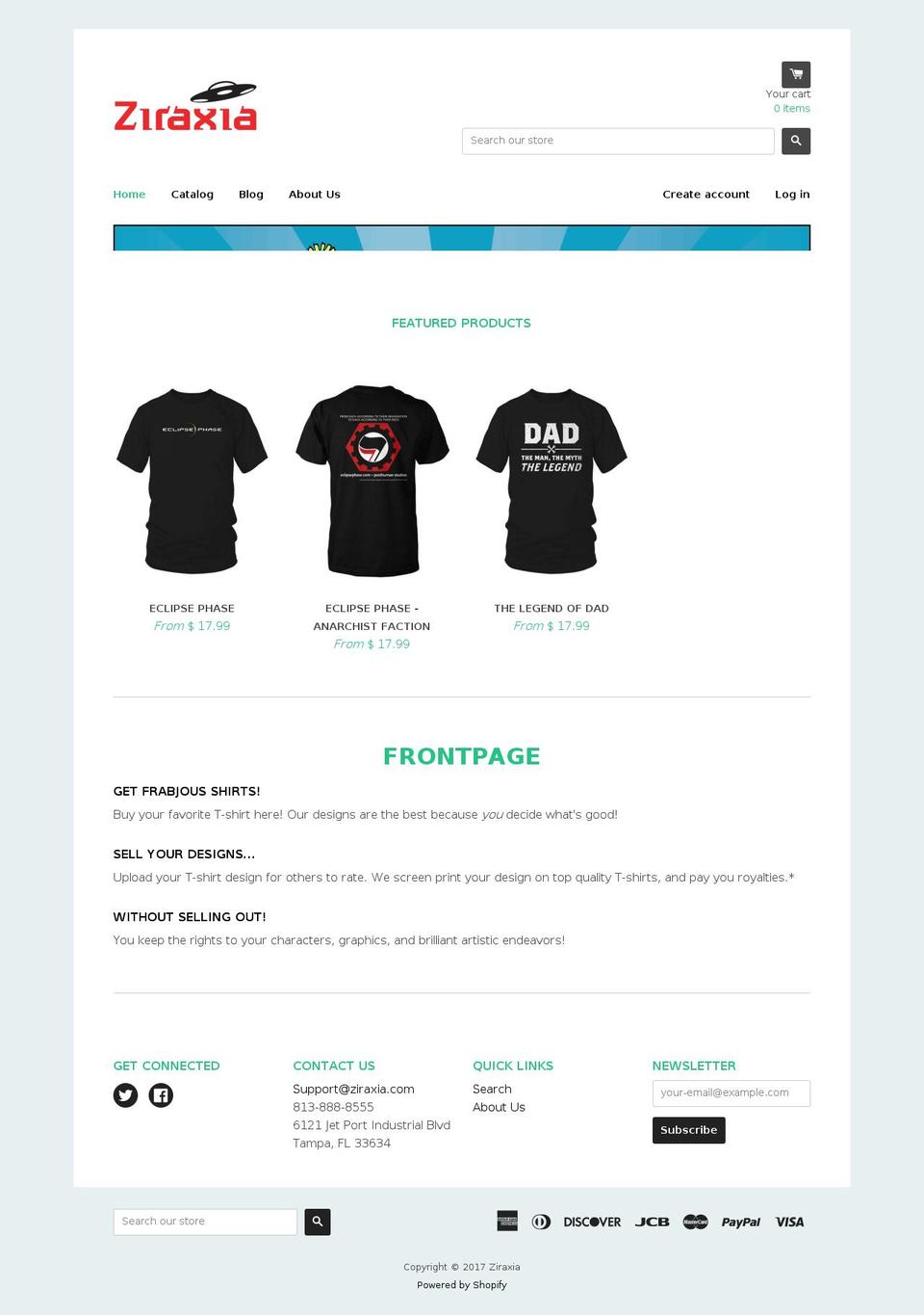 ziraxia.com shopify website screenshot