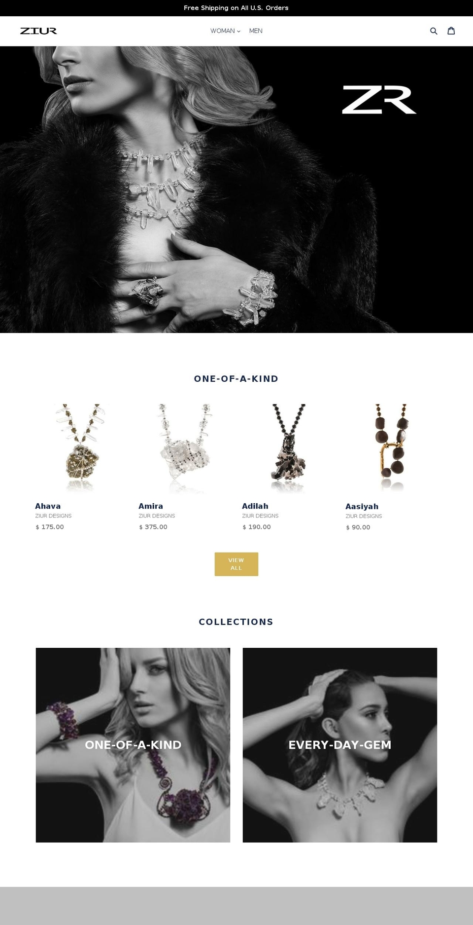ziurdesigns.com shopify website screenshot
