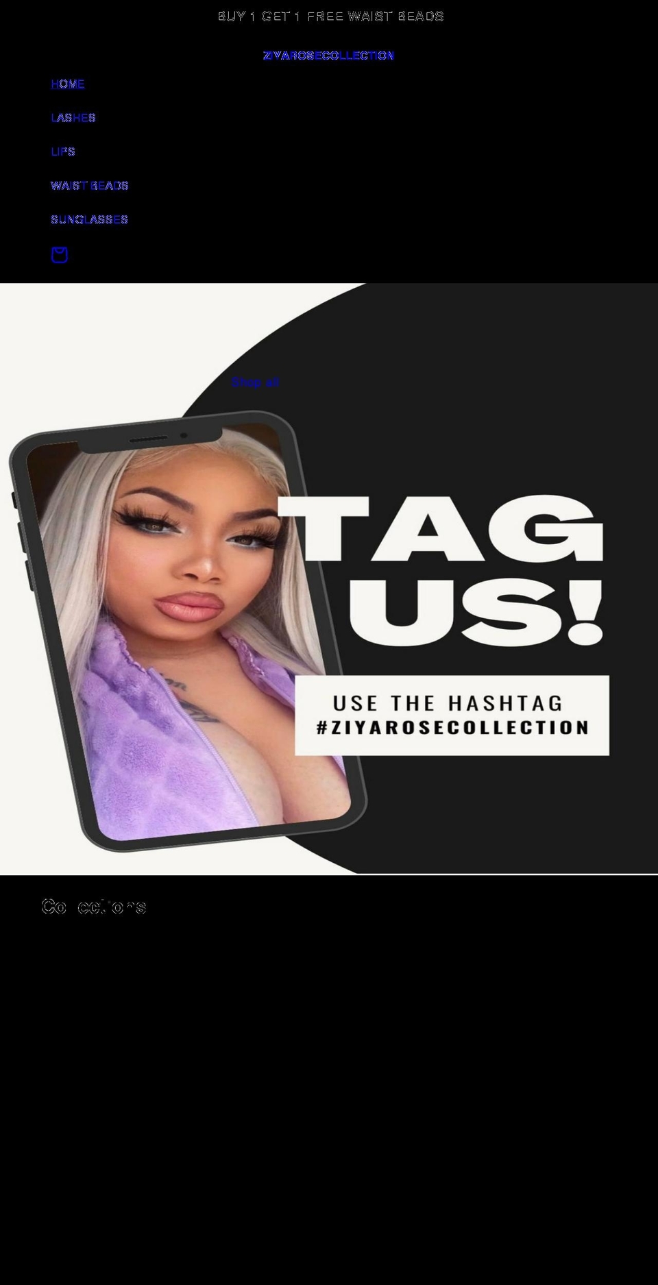 ziyarosecollection.com shopify website screenshot