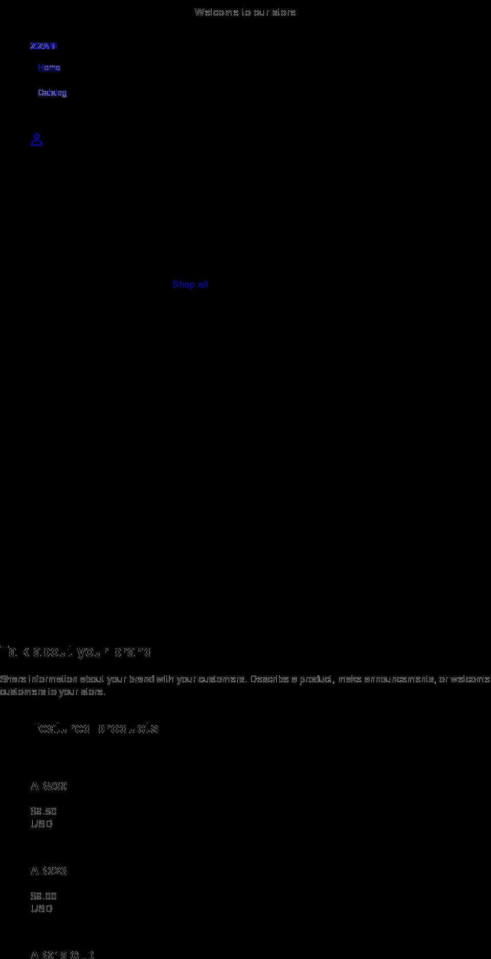 zizari.com shopify website screenshot