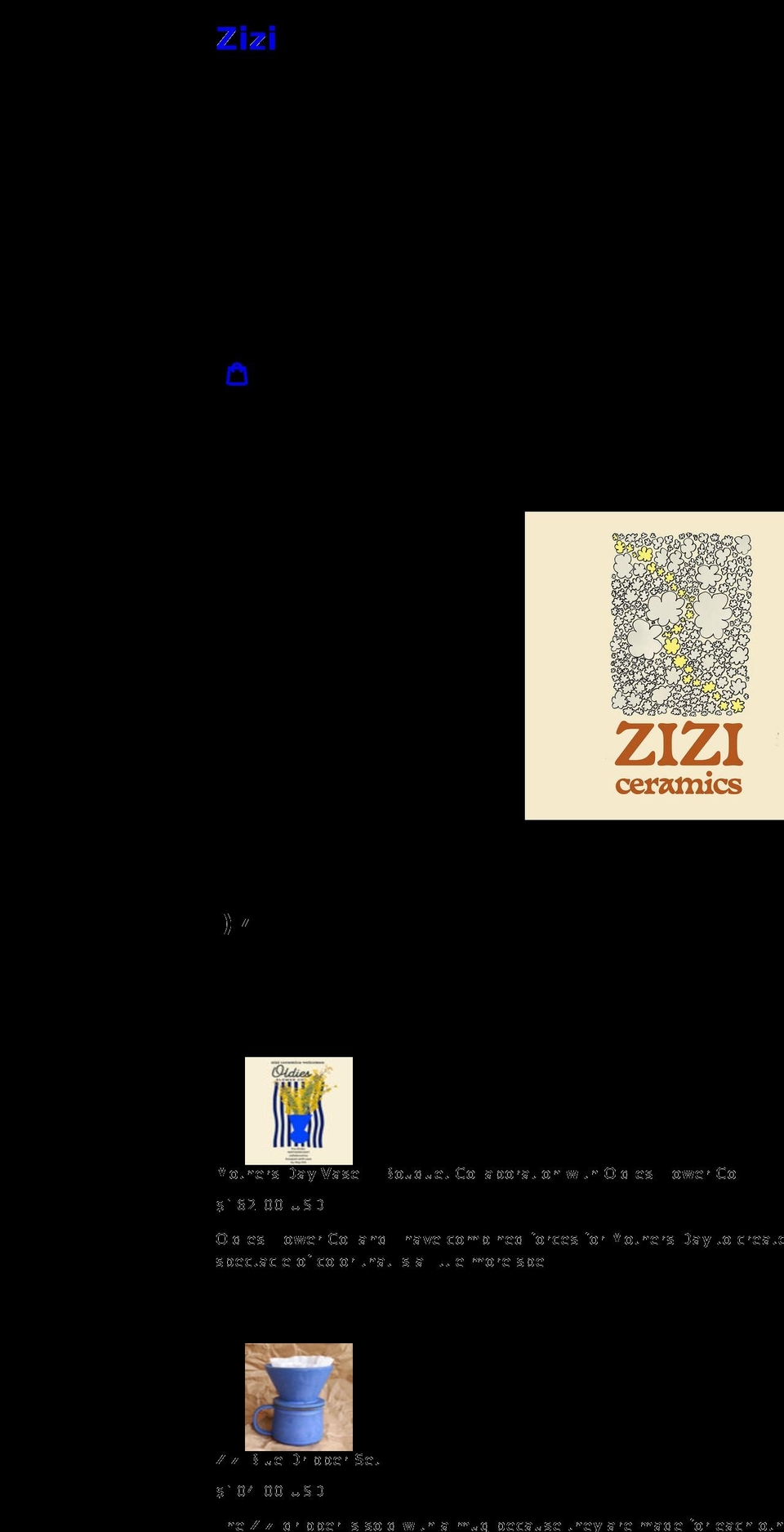 ziziceramics.com shopify website screenshot