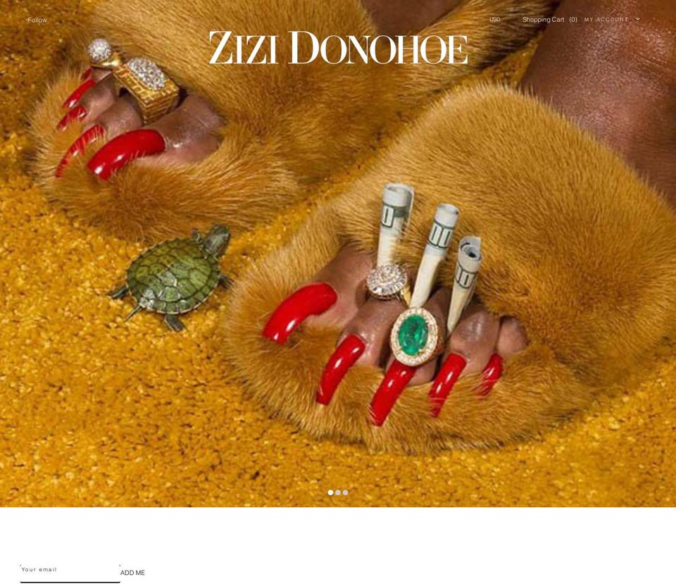 zizidonohoe.com shopify website screenshot