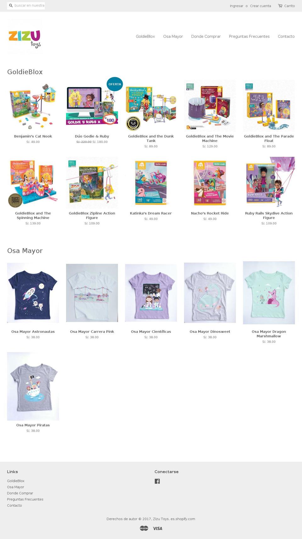 zizutoys.com shopify website screenshot