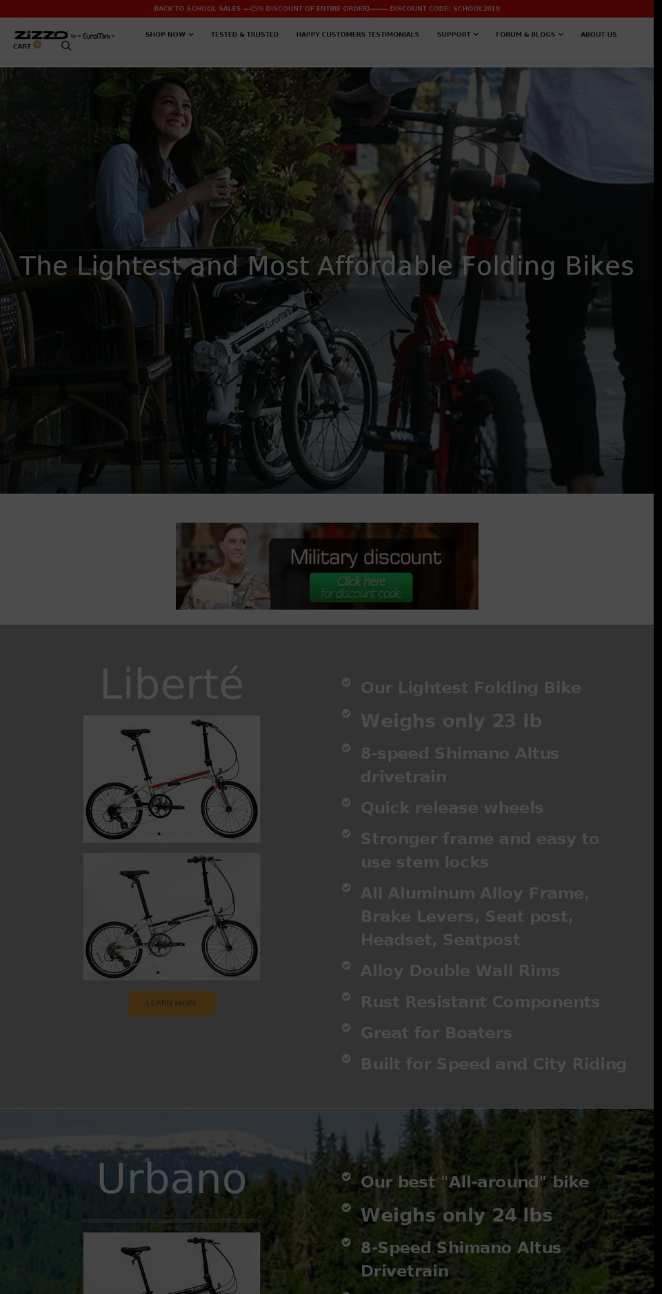 zizzo.bike shopify website screenshot