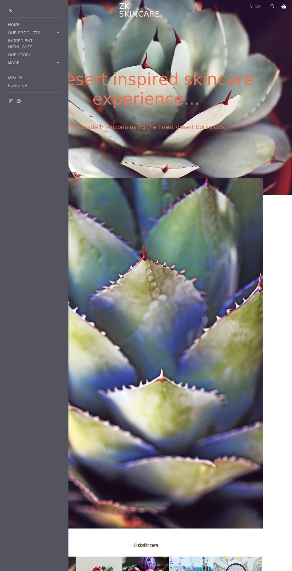 zkskincare.com — Shopify storefront screenshot