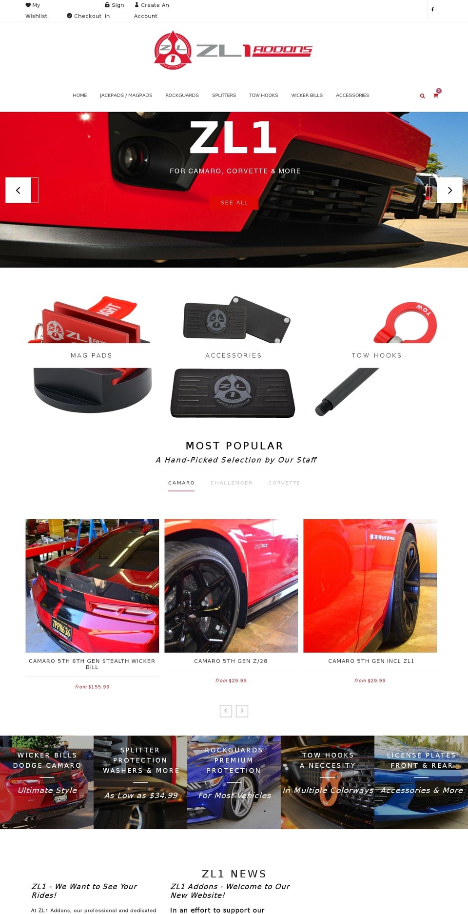 zl1addons.com shopify website screenshot