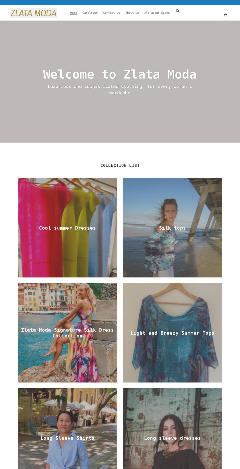 zlatamoda.com shopify website screenshot
