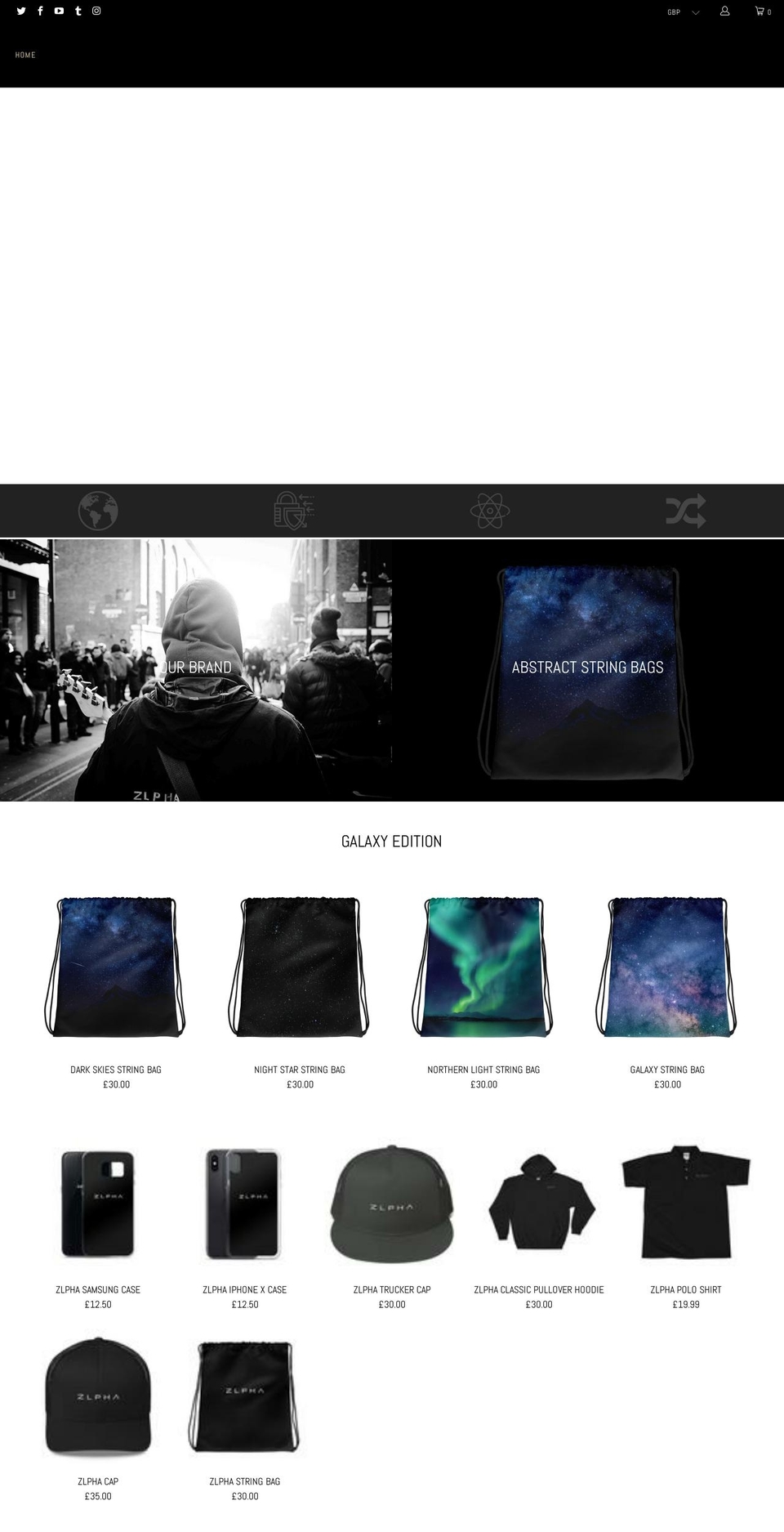 zlpha.com shopify website screenshot