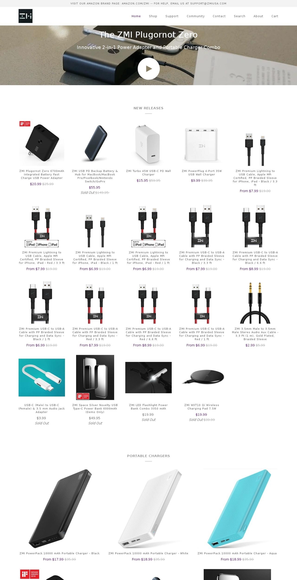 zmiusa.com — Shopify storefront screenshot