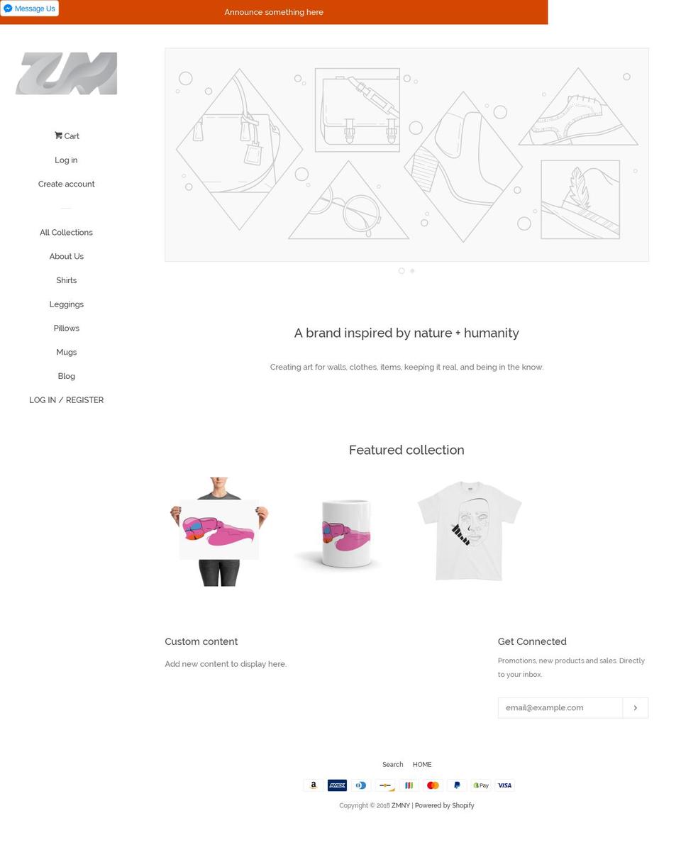 zmnewyork.com — Shopify storefront screenshot