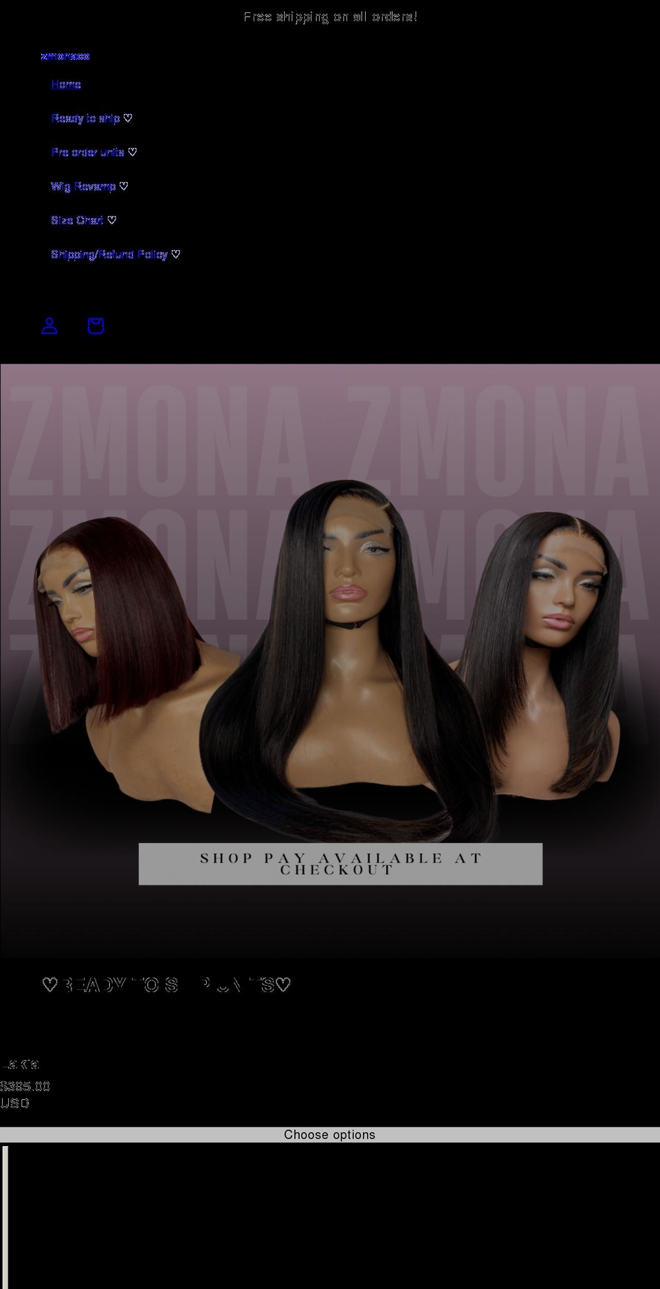 zmonaco.com shopify website screenshot