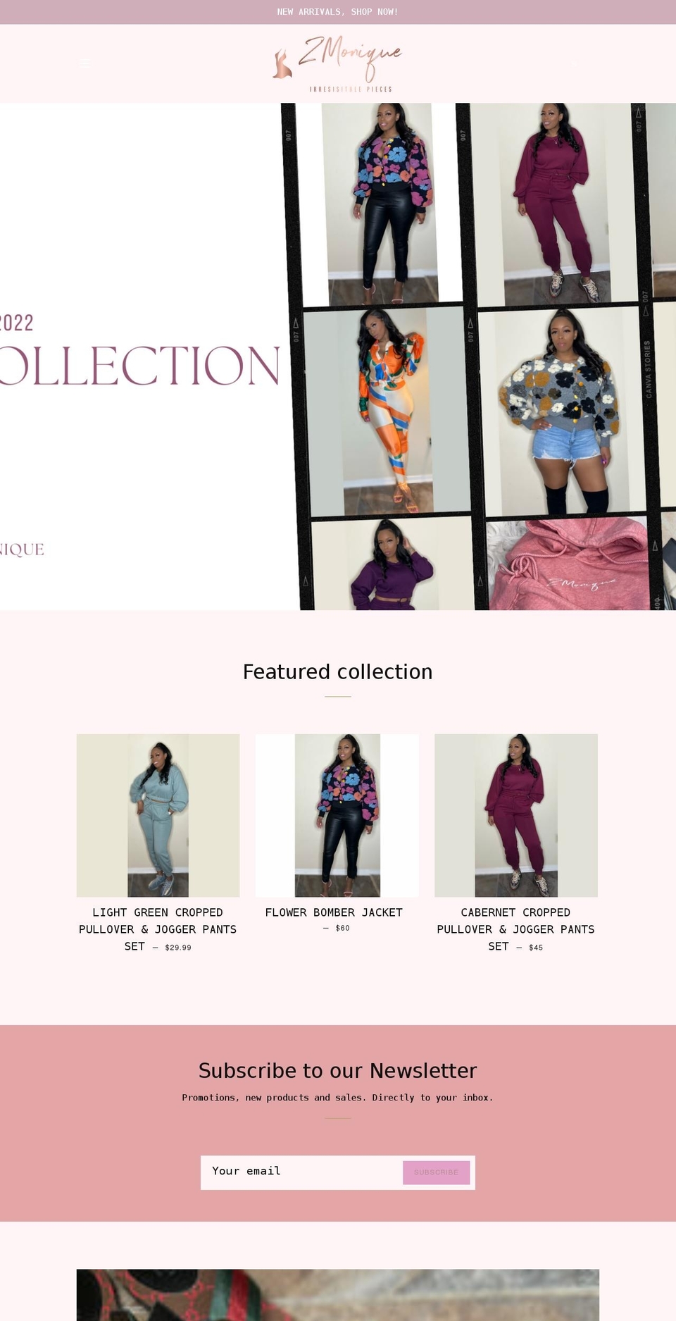 zmoniqueboutique.com shopify website screenshot
