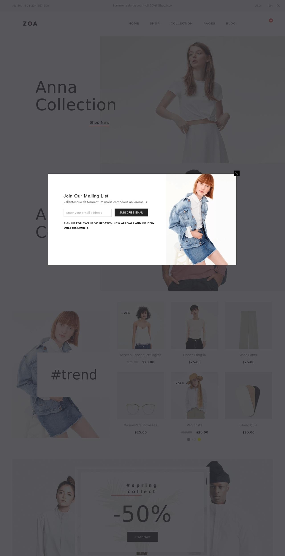 zoa-store-demo.myshopify.com shopify website screenshot