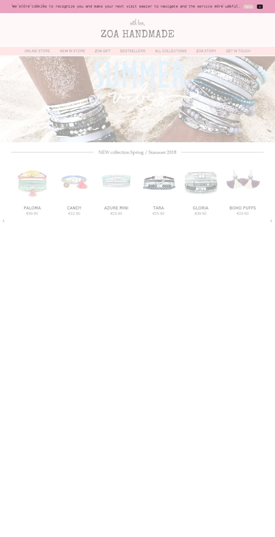zoabracelets.com — Shopify storefront screenshot