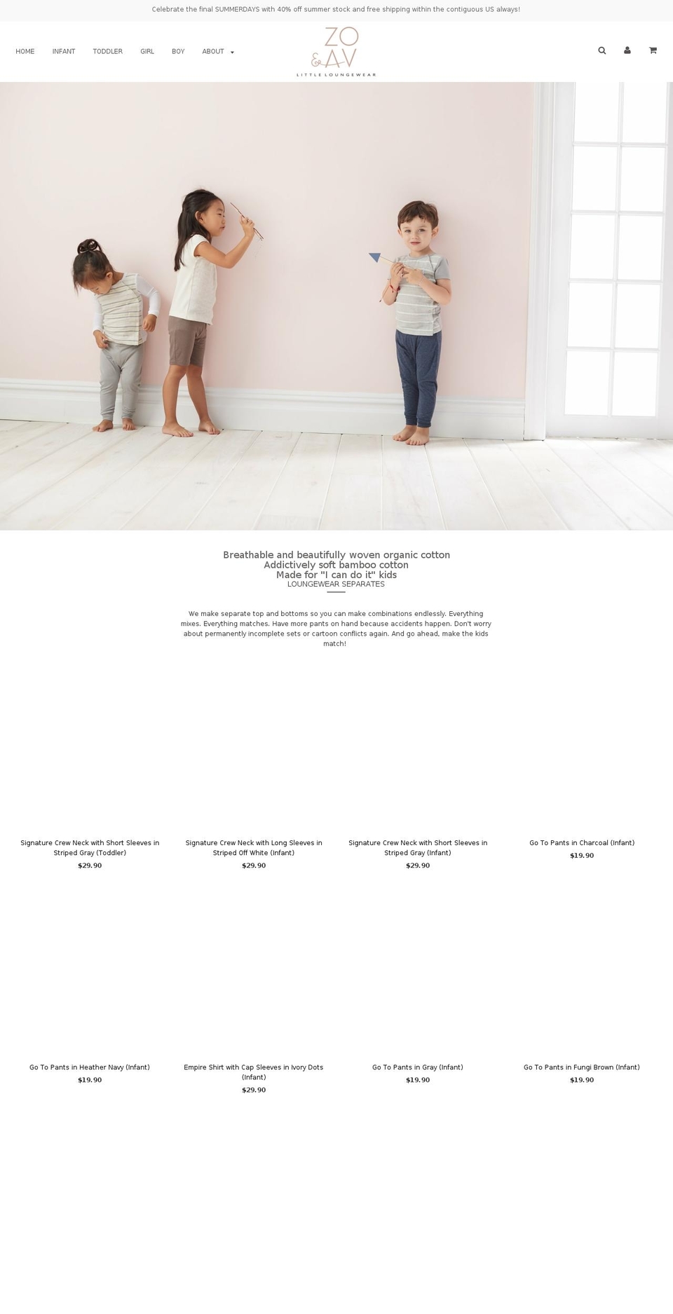 zoandav.com shopify website screenshot