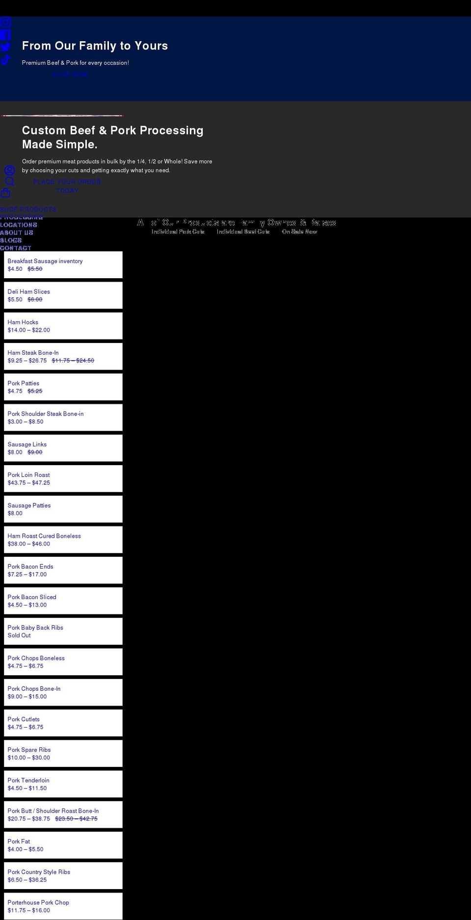 zobelfamilyfarms.com shopify website screenshot