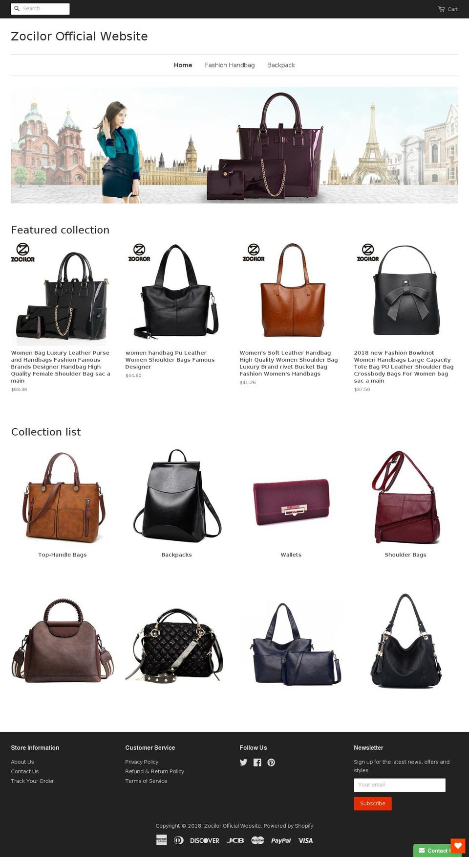 zocilor.com shopify website screenshot