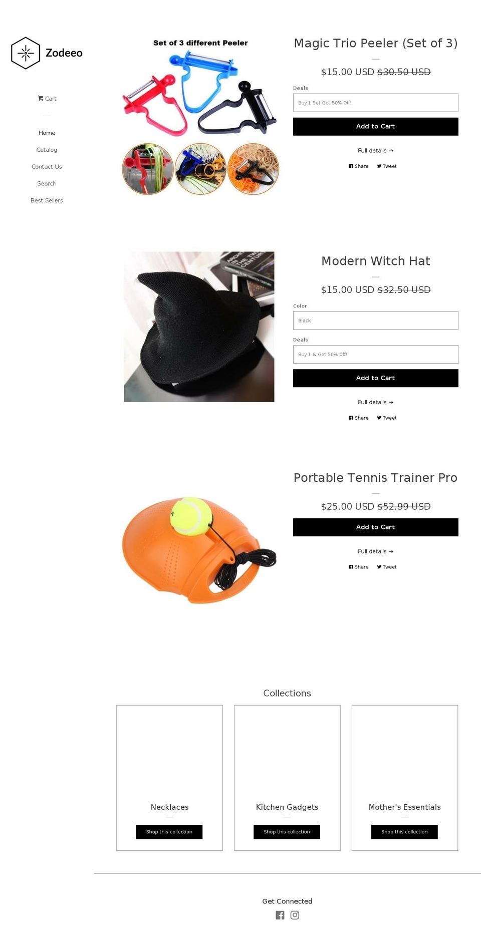 zodeeo.com shopify website screenshot