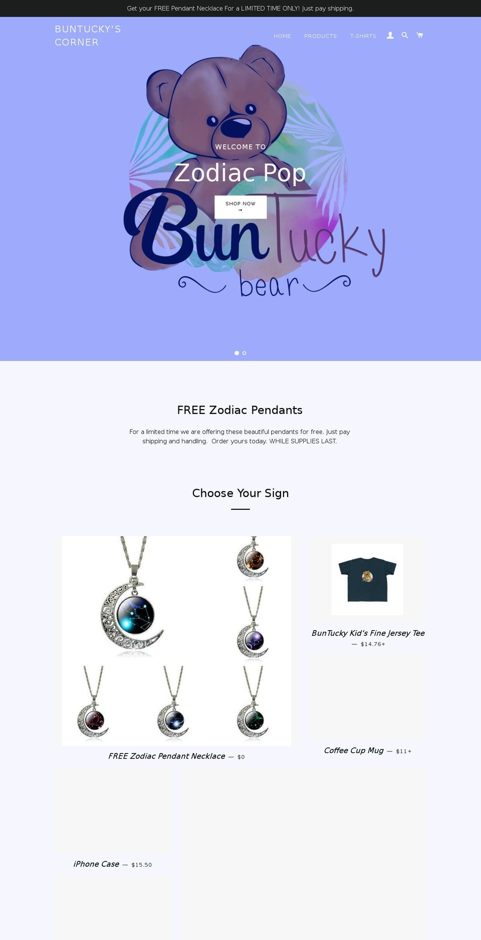 zodiacpop.com shopify website screenshot