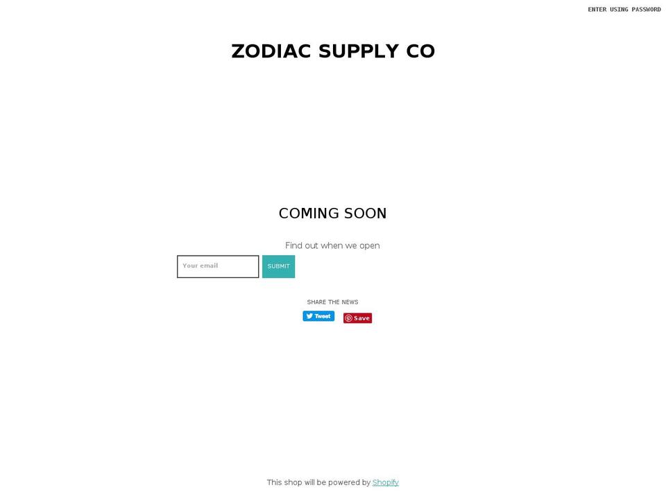 zodiacsupplyco.com — Shopify storefront screenshot