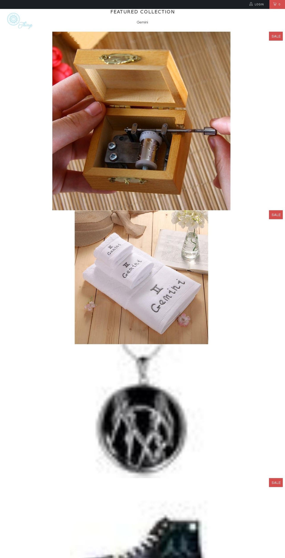zodiacthings.com — Shopify storefront screenshot