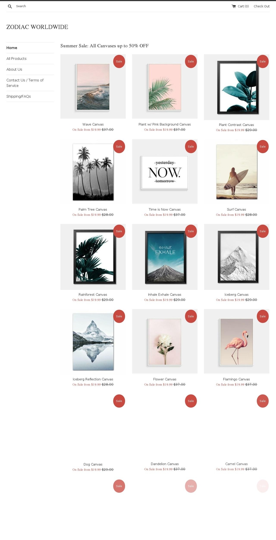 zodiacworldwide.com — Shopify storefront screenshot